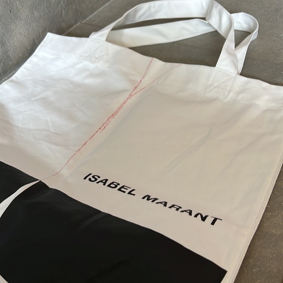 Isabel Marant large bag! White canvas! W designer name and pattern! - Picture 6 of 6
